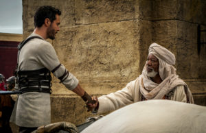 Jack Huston as Judah Ben-Hur and Morgan Freeman plays Sheik Ilderim, one of the more commanding presences in "Ben-Hur".