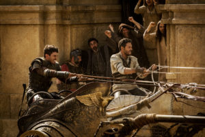 Toby Kebbell as Messala Severus does battle with Ben-Hur in the climactic chariot race. Photo by Philippe Antonello.